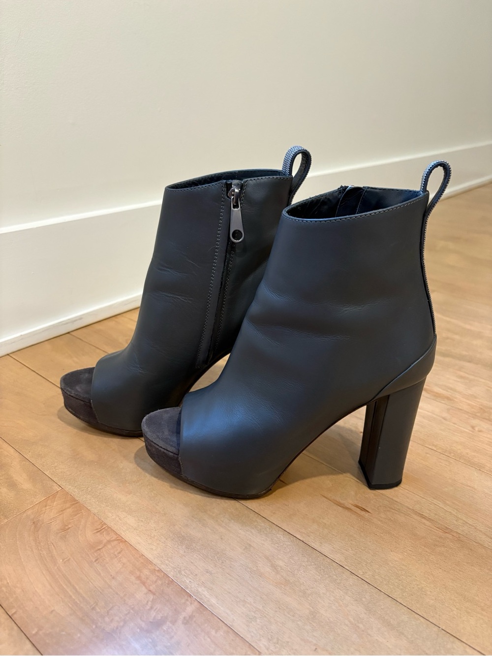 Brunello Cucinelli Peep Toe Heeled Boots with signature ‘Monili’ Detailing